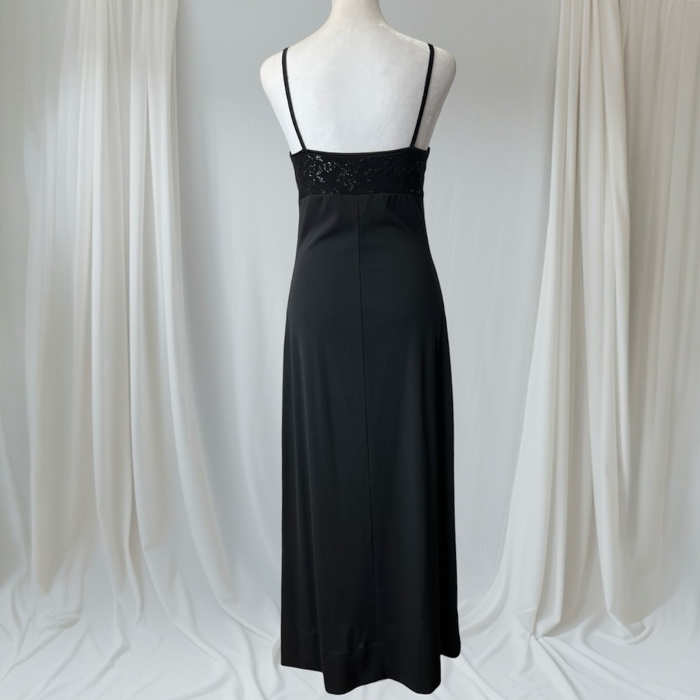 Vintage Y2K Byer Too! California Black Spaghetti Strap Maxi Formal Dress Sz. M - Picture 3 of 10